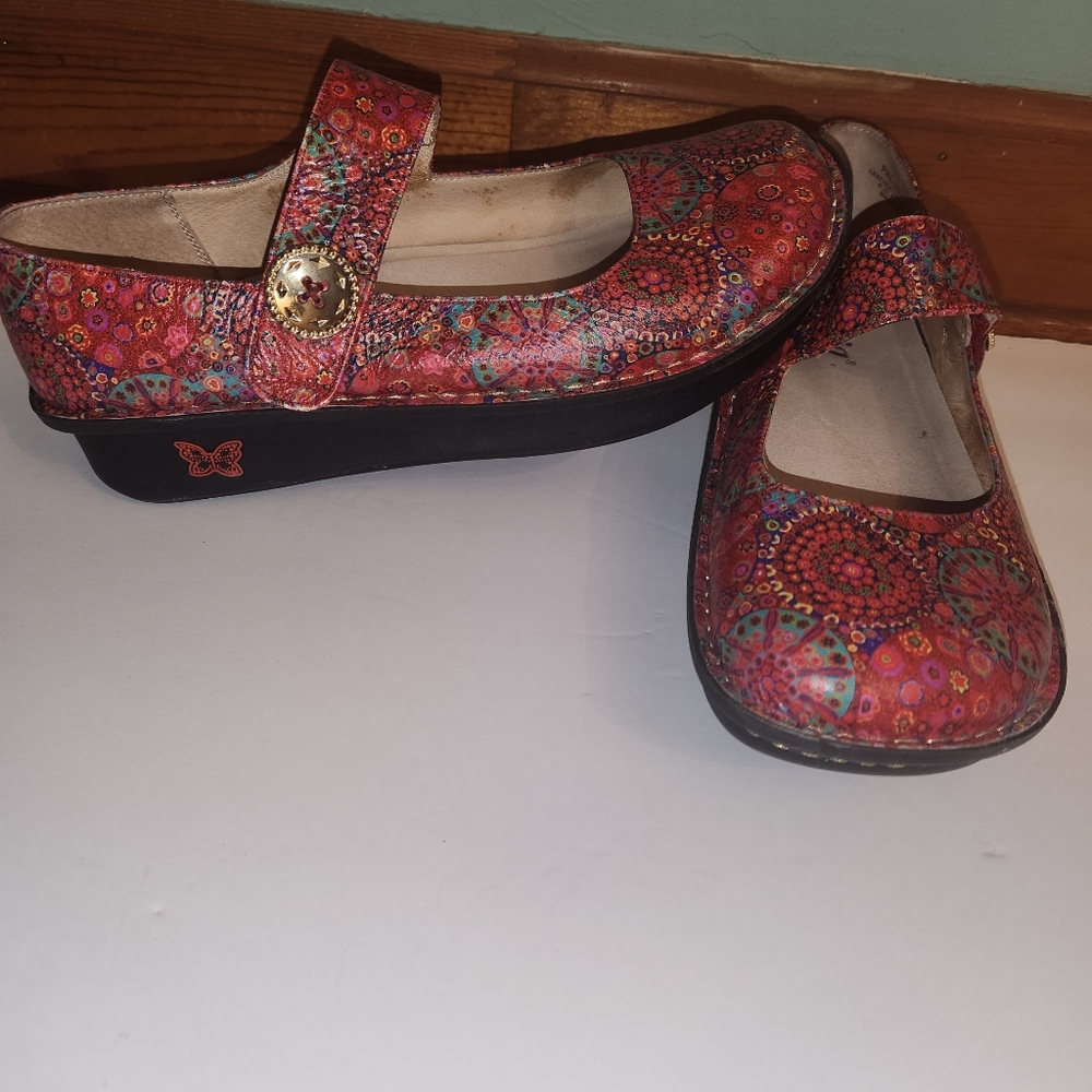Alegria Paloma Mary Jane In Red Bloom Shoes